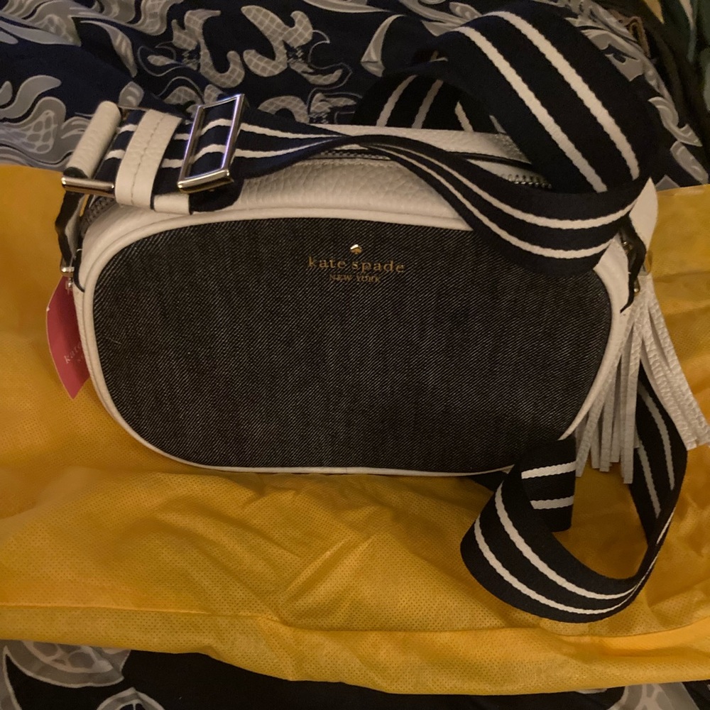 Kate Spade -White/Denim Crossbody Camera bag